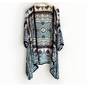 Bila Women’s Moroccan Print Kimono Cardigan Size M/L  Festival Boho Chic Hippie